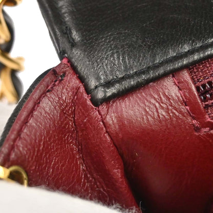 Chanel 1991-1994 Black Lambskin Small Diana Shoulder Bag