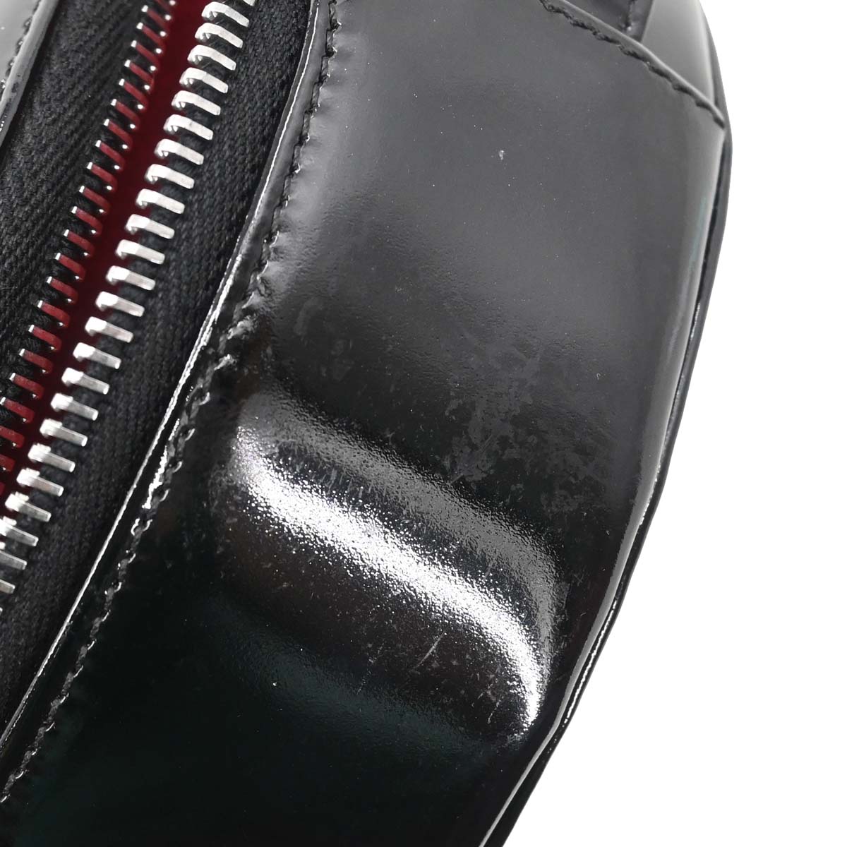 Chanel 2003-2004 Black Patent Leather Choco Bar Round Handbag