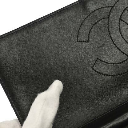 Chanel 1997-1999 Black Lambskin Pushlock Small Half Flap Shoulder Bag