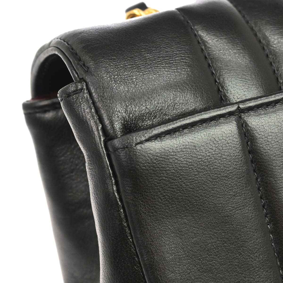 Chanel 1991-1994 Black Lambskin Mademoiselle Single Flap Shoulder Bag