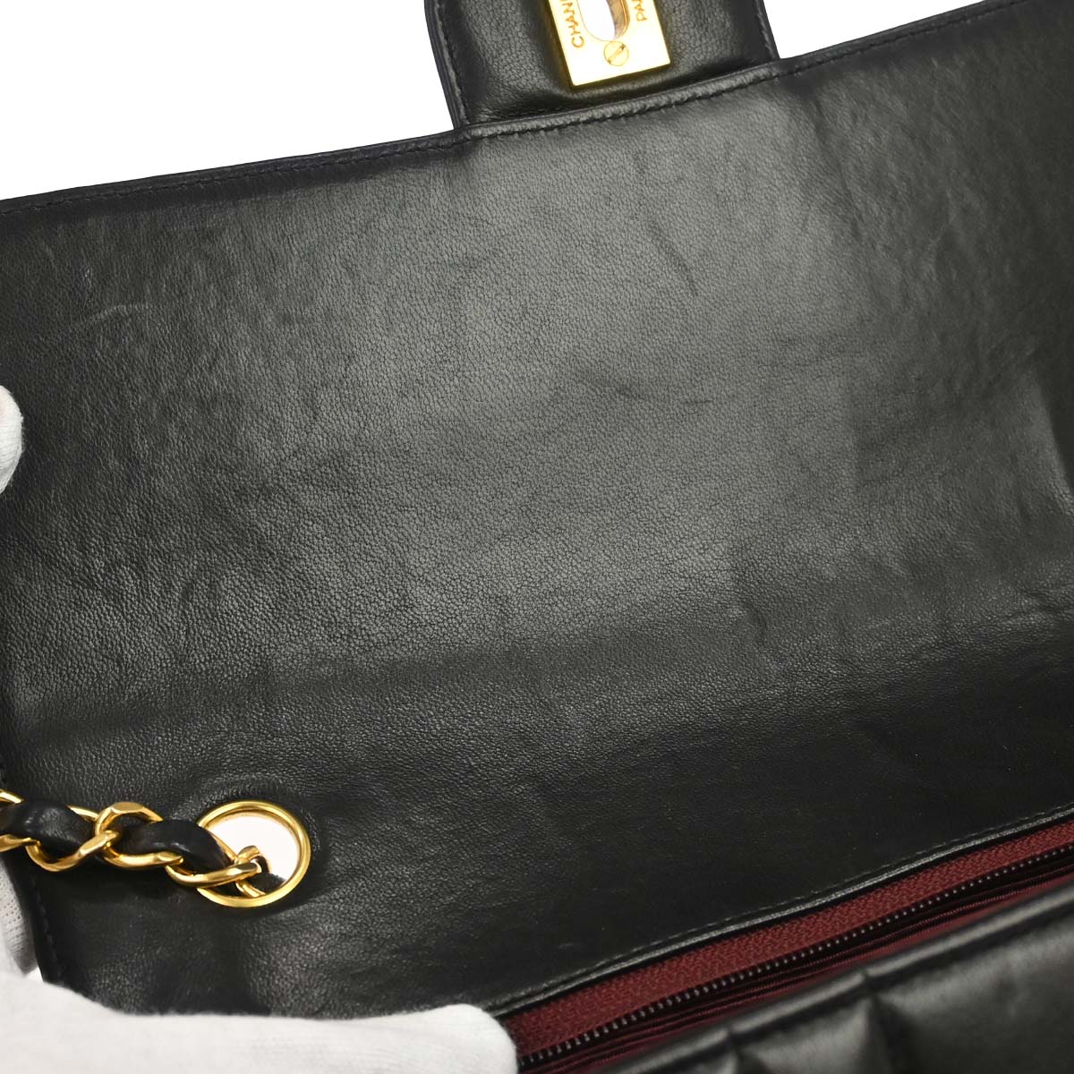 Chanel 1991-1994 Black Lambskin Mademoiselle Single Flap Shoulder Bag