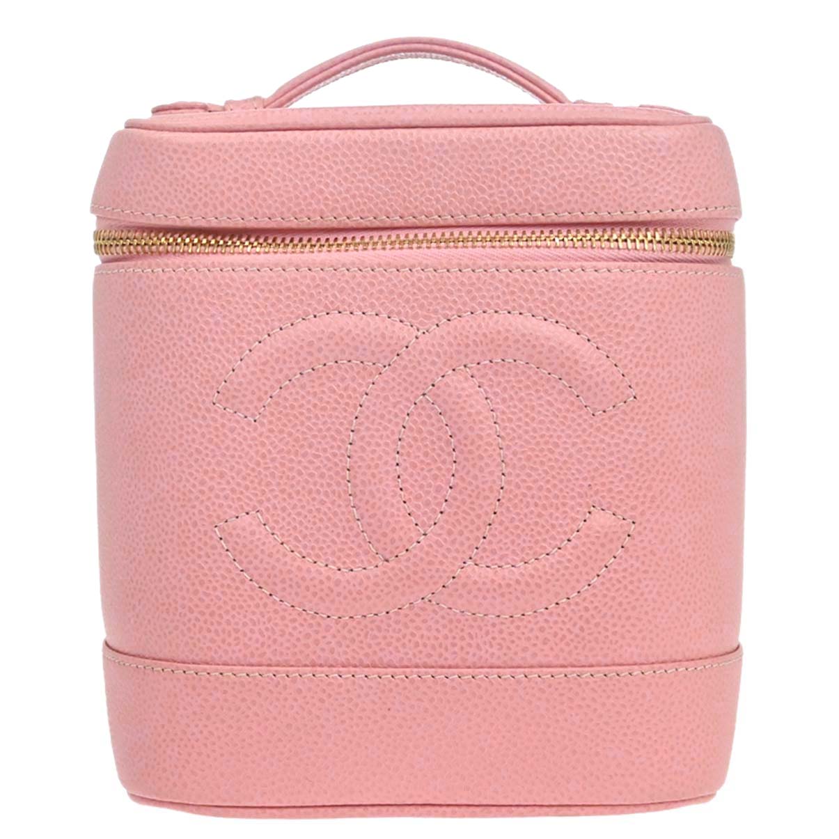 Chanel 2003-2004 Pink Caviar Skin Timeless Vanity Handbag