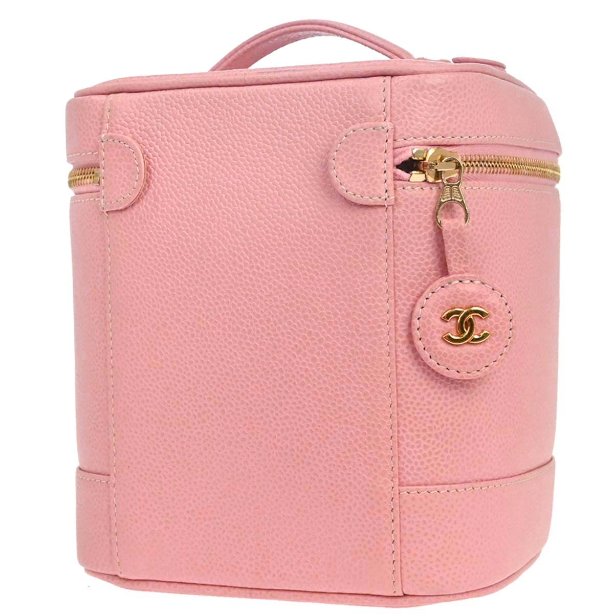 Chanel 2003-2004 Pink Caviar Skin Timeless Vanity Handbag