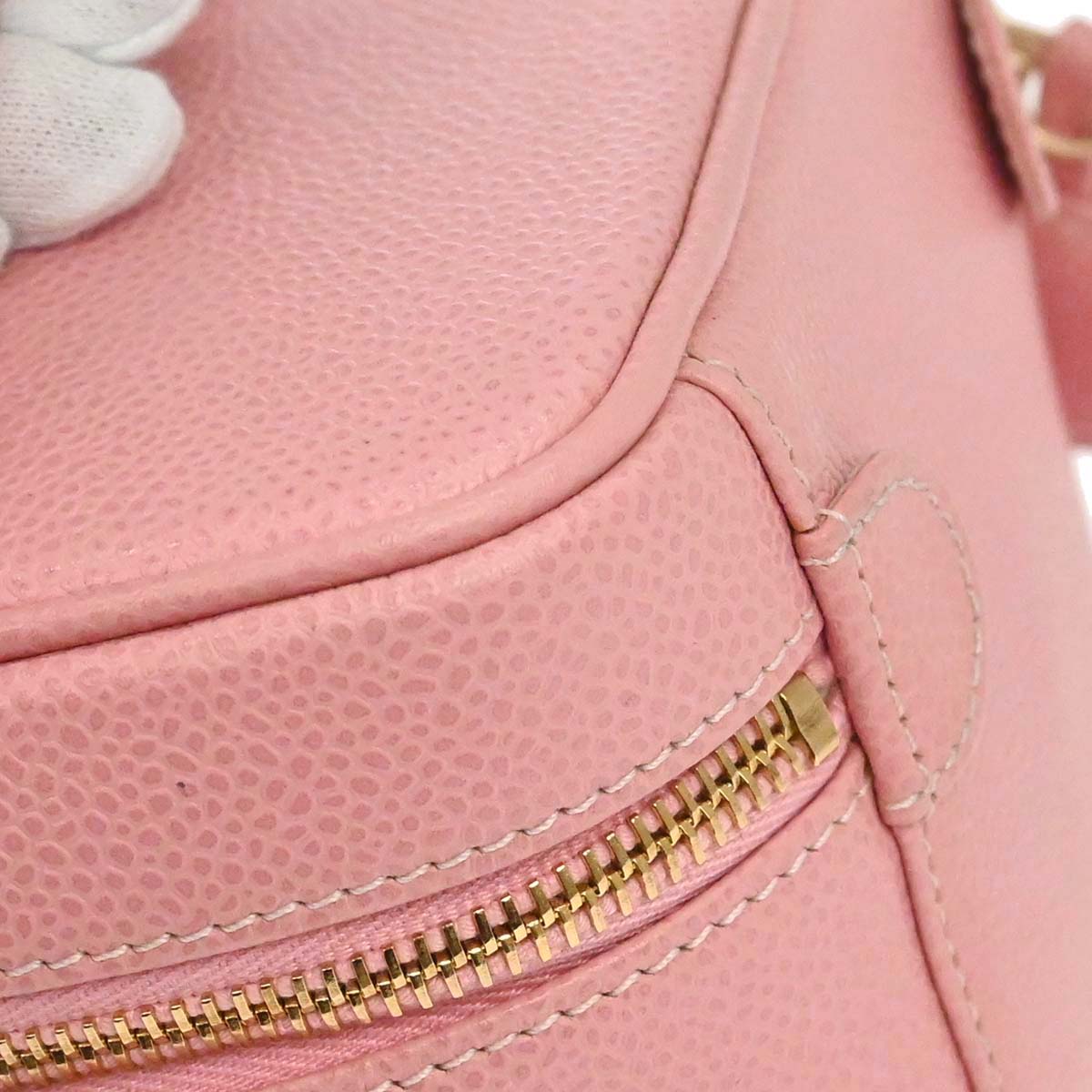 Chanel 2003-2004 Pink Caviar Skin Timeless Vanity Handbag