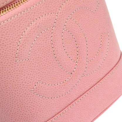 Chanel 2003-2004 Pink Caviar Skin Timeless Vanity Handbag