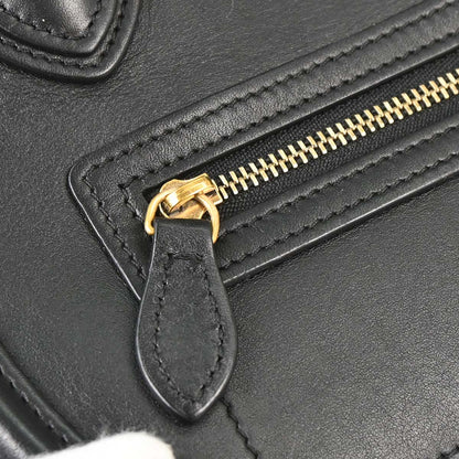 Celine Black Leather Nano Luggage 2way Tote Handbag