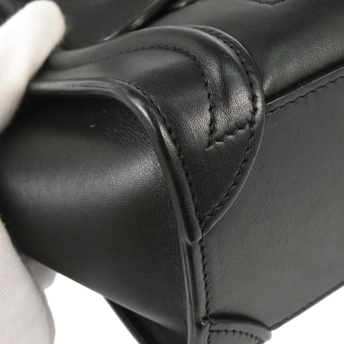 Celine Black Leather Nano Luggage 2way Tote Handbag