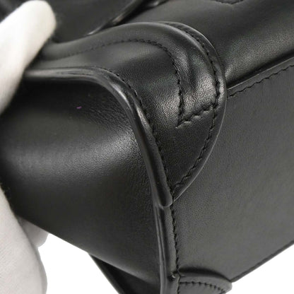 Celine Black Leather Nano Luggage 2way Tote Handbag