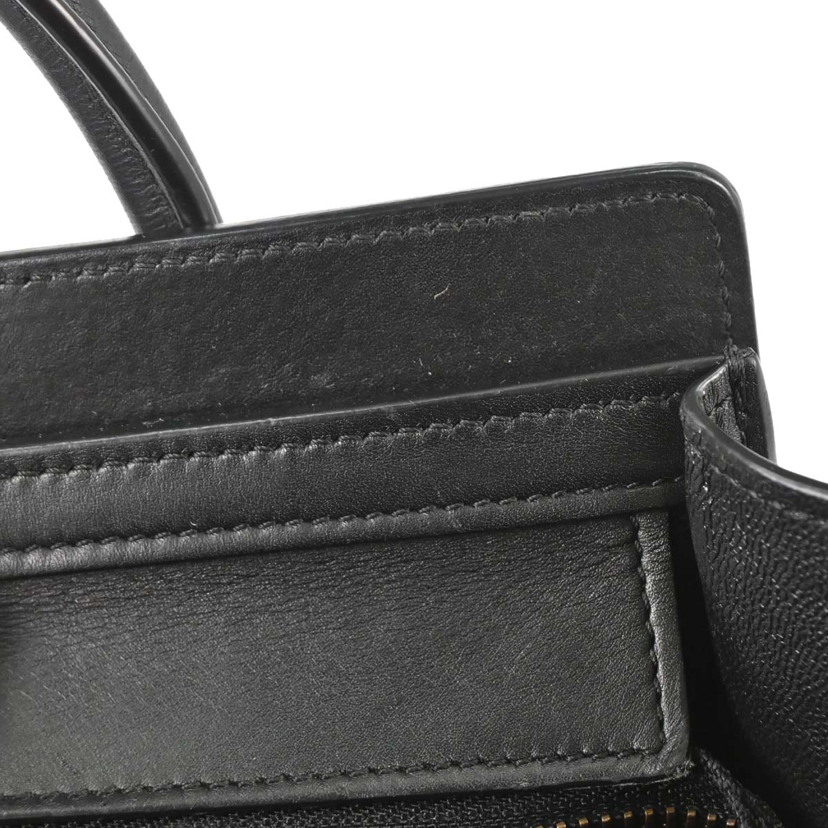 Celine Black Leather Nano Luggage 2way Tote Handbag