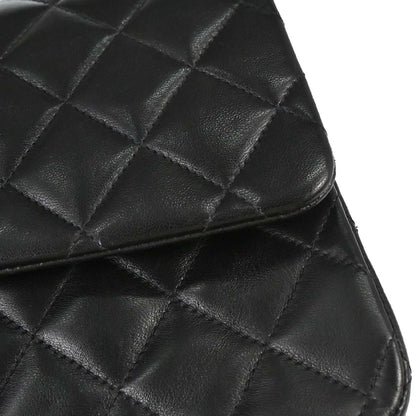 Chanel 1997-1999 Black Lambskin Medium Classic Double Flap Shoulder Bag