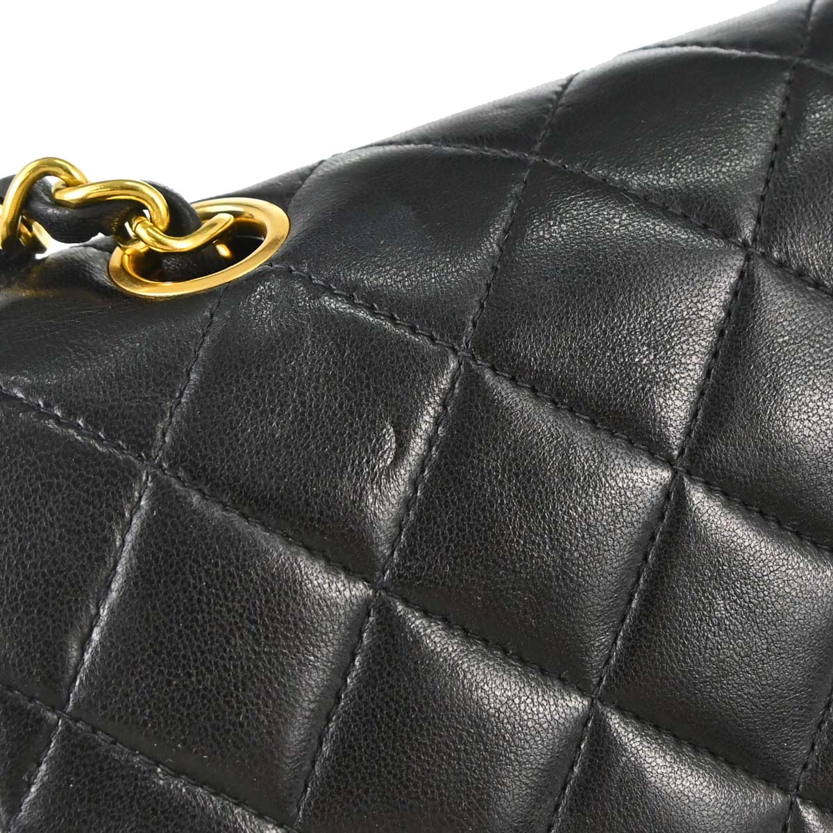 Chanel 1997-1999 Black Lambskin Medium Classic Double Flap Shoulder Bag
