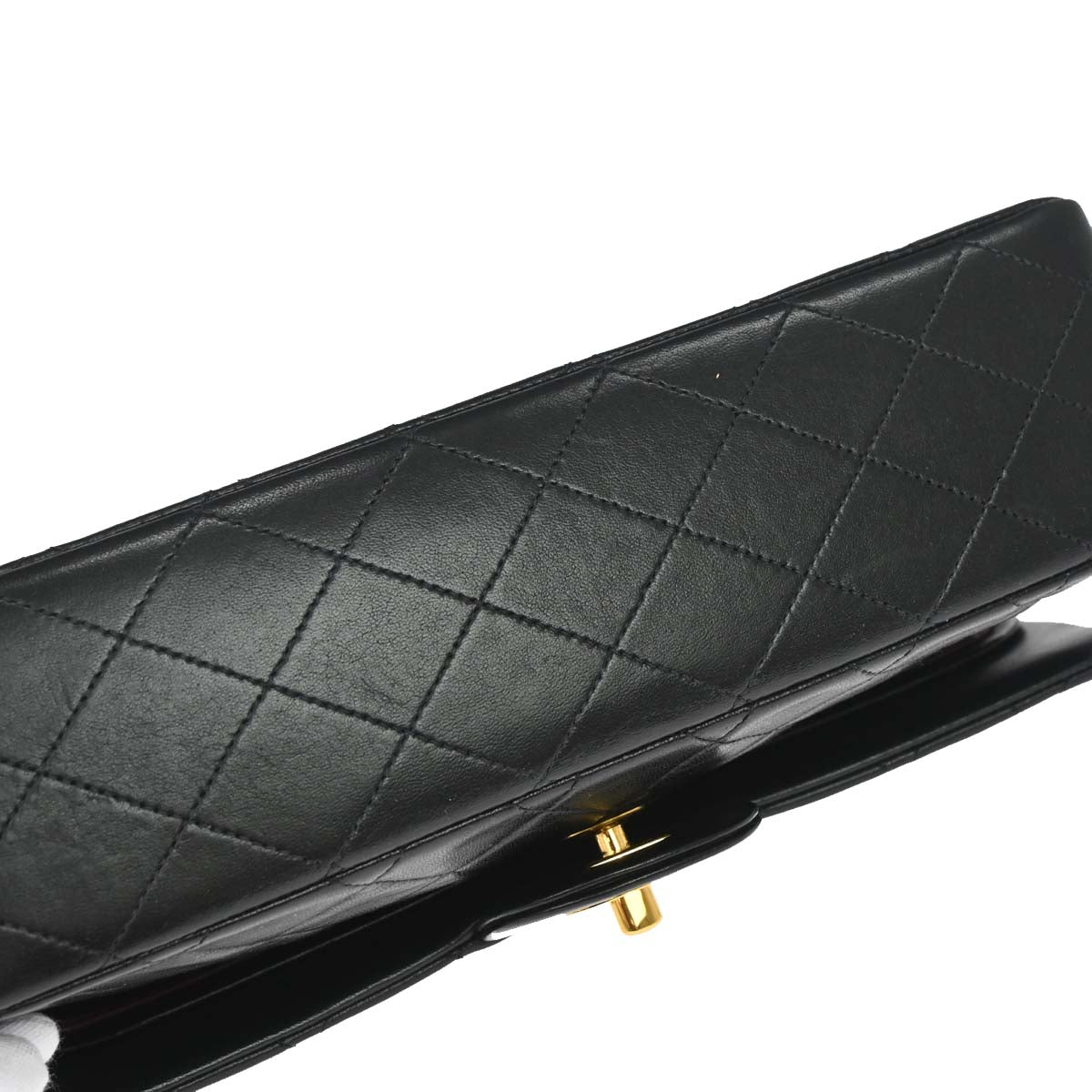 Chanel 1994-1996 Black Lambskin Medium Classic Double Flap Shoulder Bag