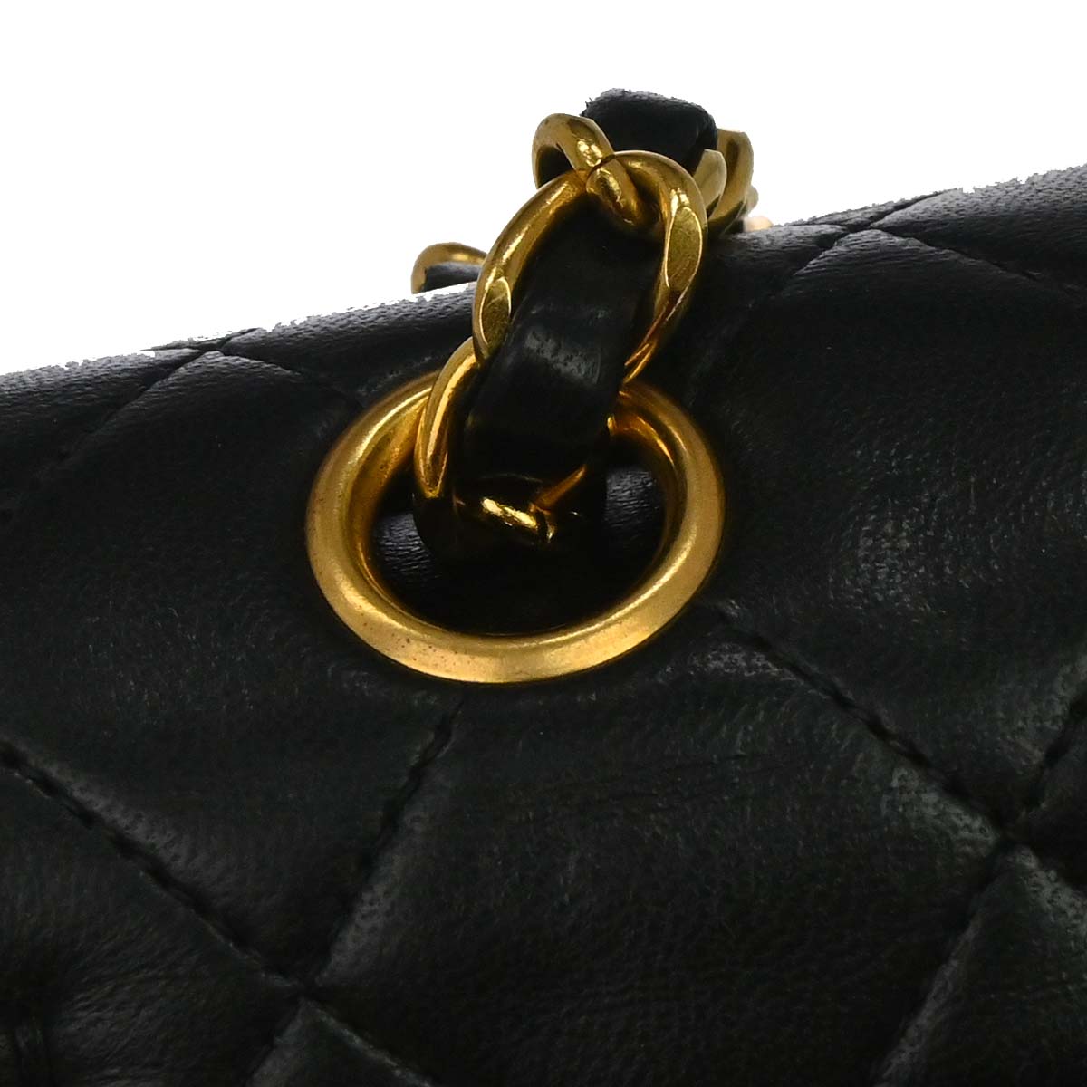 Chanel 1994-1996 Black Lambskin Medium Classic Double Flap Shoulder Bag