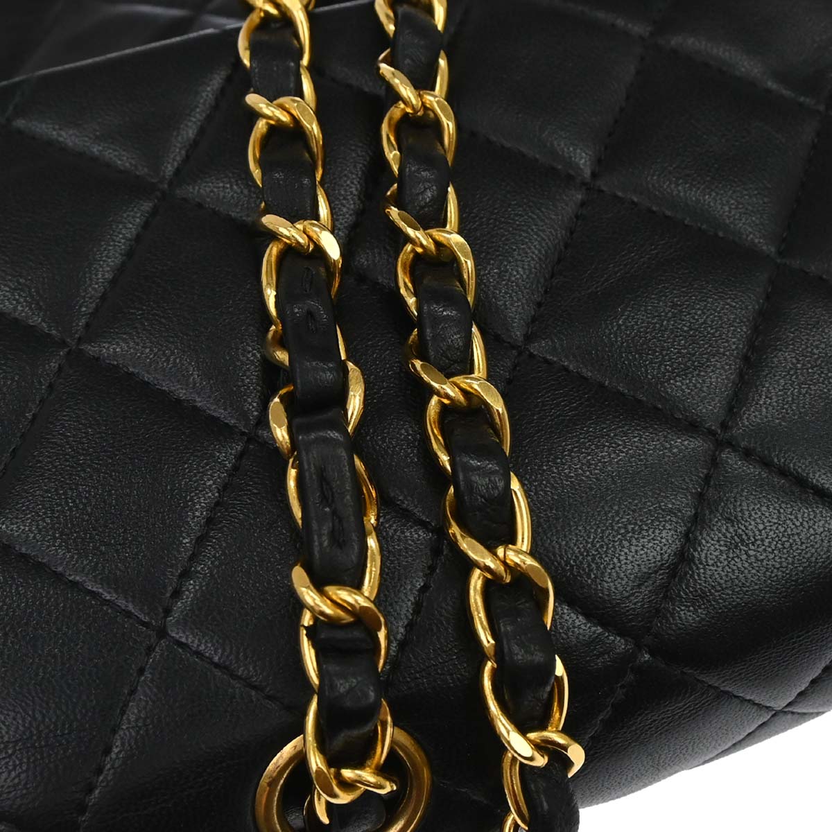 Chanel 1994-1996 Black Lambskin Medium Classic Double Flap Shoulder Bag