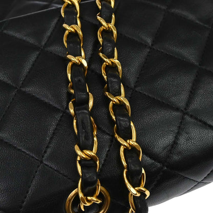 Chanel 1994-1996 Black Lambskin Medium Classic Double Flap Shoulder Bag
