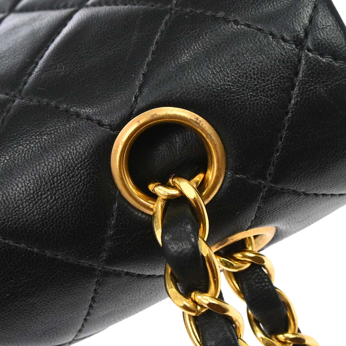 Chanel 1994-1996 Black Lambskin Medium Classic Double Flap Shoulder Bag
