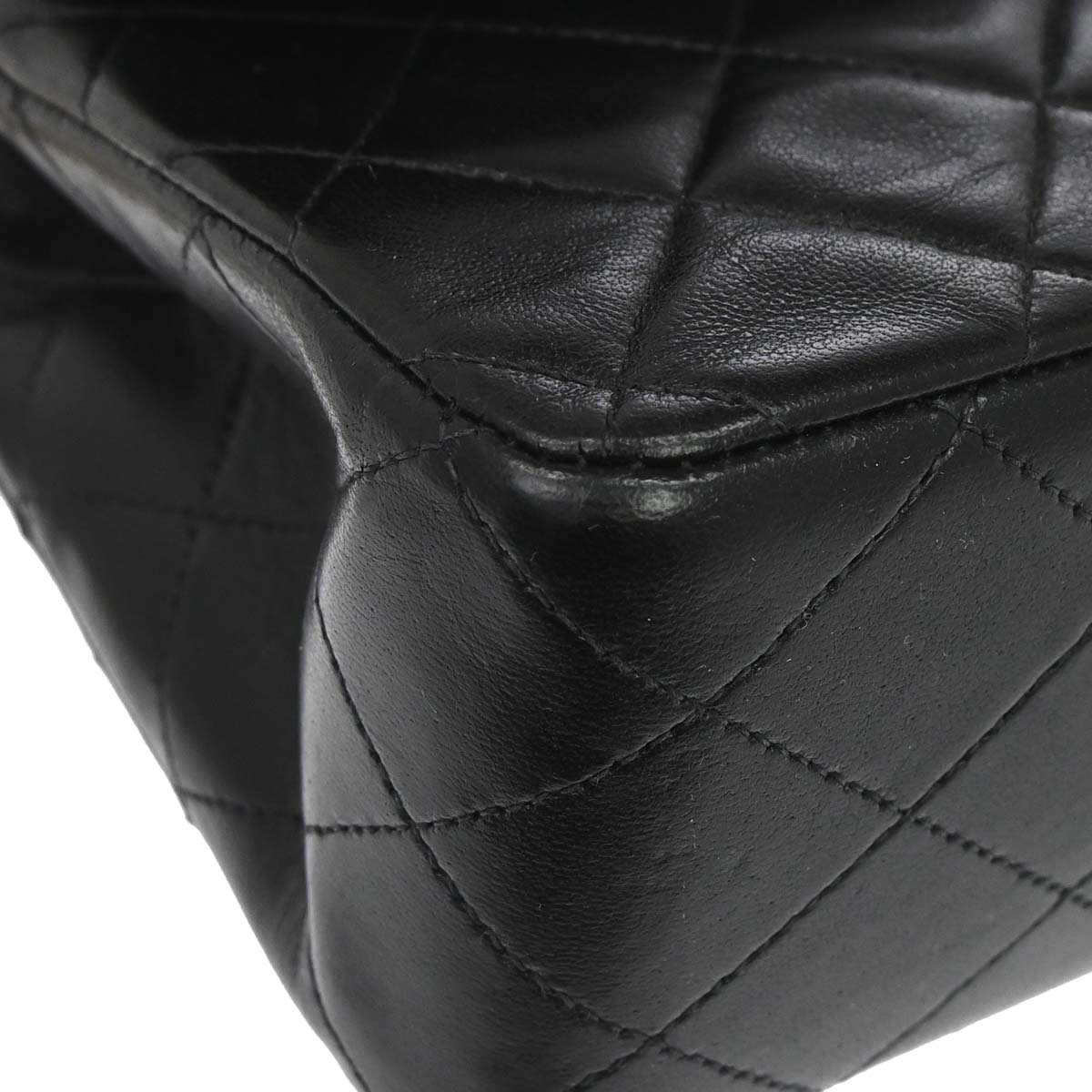 Chanel 1994-1996 Black Lambskin Medium Classic Double Flap Shoulder Bag