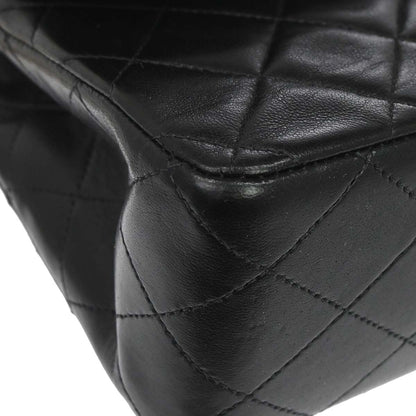Chanel 1994-1996 Black Lambskin Medium Classic Double Flap Shoulder Bag