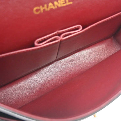 Chanel 1994-1996 Black Lambskin Medium Classic Double Flap Shoulder Bag