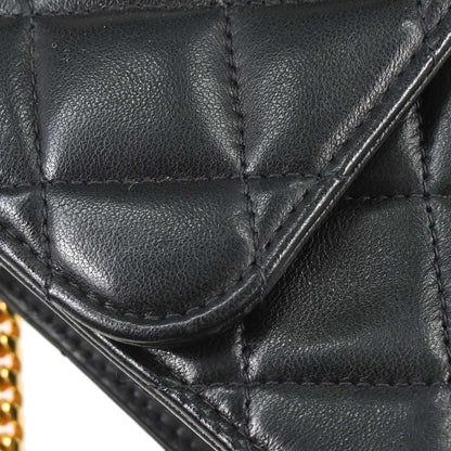 Chanel 1997-1999 Black Lambskin Turnlock Medium Shoulder Bag