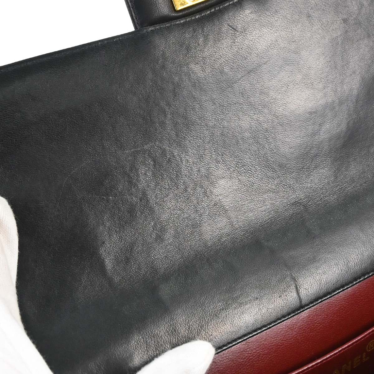 Chanel 1997-1999 Black Lambskin Turnlock Medium Shoulder Bag