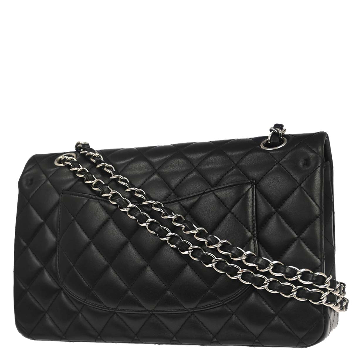 Chanel 2011 Black Lambskin Medium Classic Double Flap Shoulder Bag