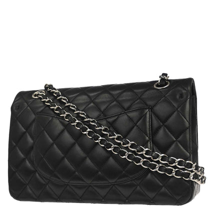 Chanel 2011 Black Lambskin Medium Classic Double Flap Shoulder Bag