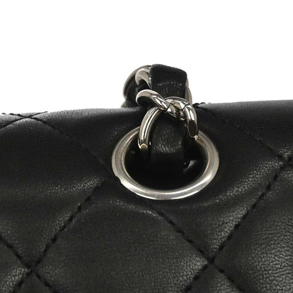 Chanel 2011 Black Lambskin Medium Classic Double Flap Shoulder Bag