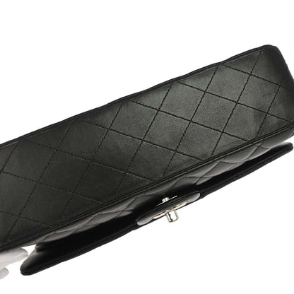 Chanel 2011 Black Lambskin Medium Classic Double Flap Shoulder Bag
