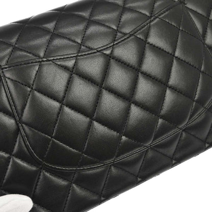 Chanel 2011 Black Lambskin Medium Classic Double Flap Shoulder Bag