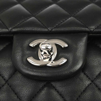 Chanel 2011 Black Lambskin Medium Classic Double Flap Shoulder Bag