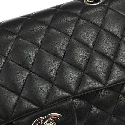 Chanel 2011 Black Lambskin Medium Classic Double Flap Shoulder Bag