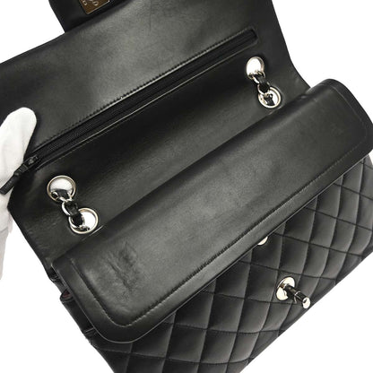 Chanel 2011 Black Lambskin Medium Classic Double Flap Shoulder Bag