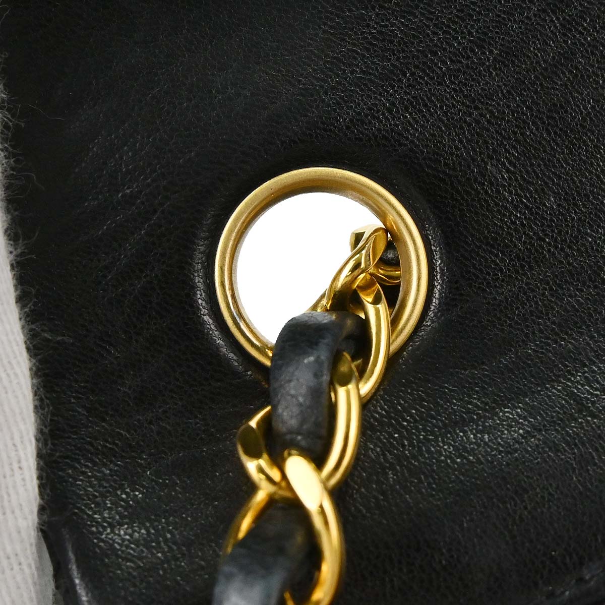 Chanel 1989-1991 Black Lambskin Classic Square Flap Shoulder Bag 20