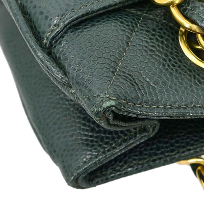 Chanel 1996-1997 Green Caviar Skin Shoulder Tote Bag