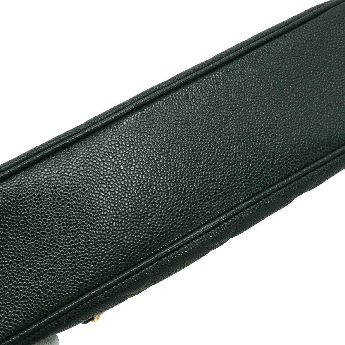 Chanel 1996-1997 Green Caviar Skin Shoulder Tote Bag