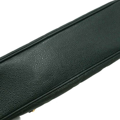 Chanel 1996-1997 Green Caviar Skin Shoulder Tote Bag