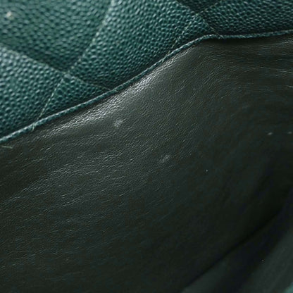 Chanel 1996-1997 Green Caviar Skin Shoulder Tote Bag