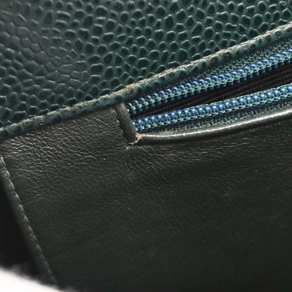 Chanel 1996-1997 Green Caviar Skin Shoulder Tote Bag