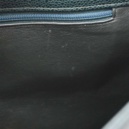 Chanel 1996-1997 Green Caviar Skin Shoulder Tote Bag
