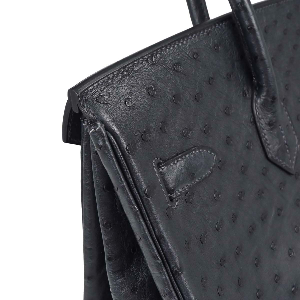 Hermes * Blue Indigo Ostrich Birkin 35 Handbag