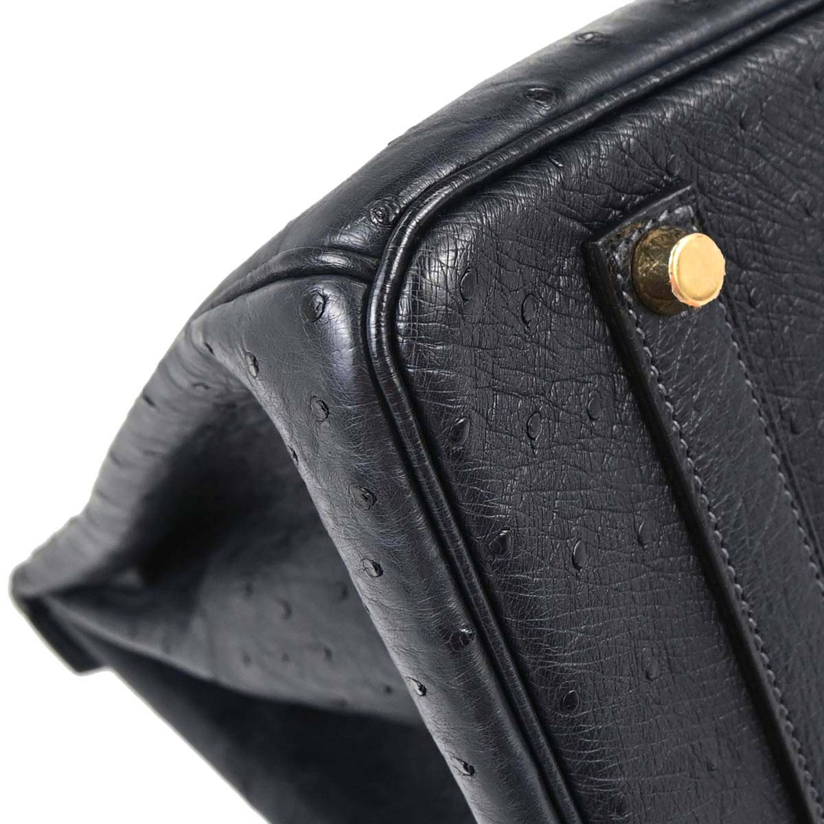 Hermes * Blue Indigo Ostrich Birkin 35 Handbag