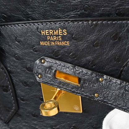Hermes * Blue Indigo Ostrich Birkin 35 Handbag