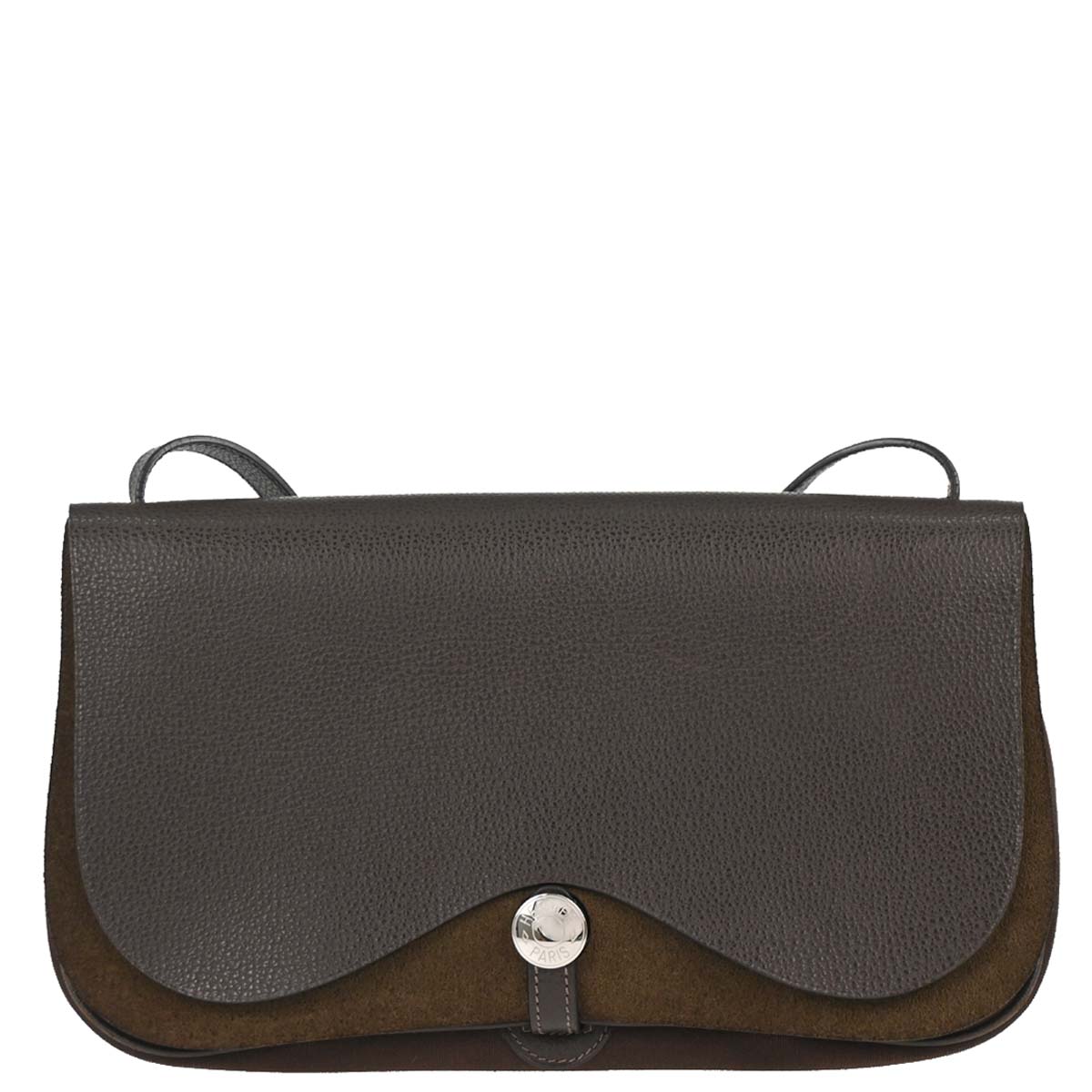 Hermes Cafe Toile Officier Vache Liegee Sac Colorado MM Shoulder Bag