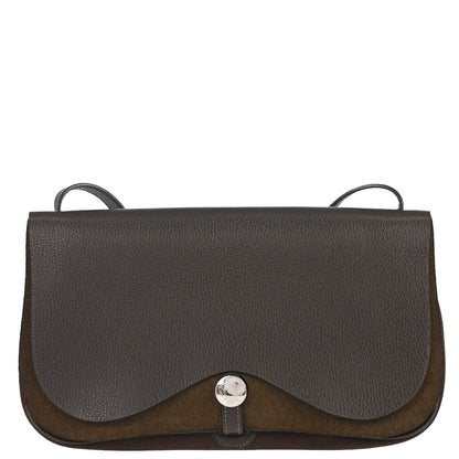 Hermes Cafe Toile Officier Vache Liegee Sac Colorado MM Shoulder Bag