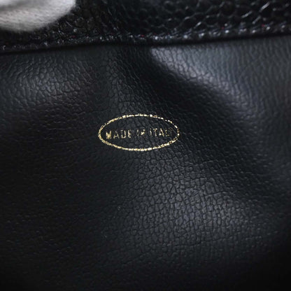 Chanel 1991-1994 Black Caviar Skin Triple CC Drawstring Shoulder Bag