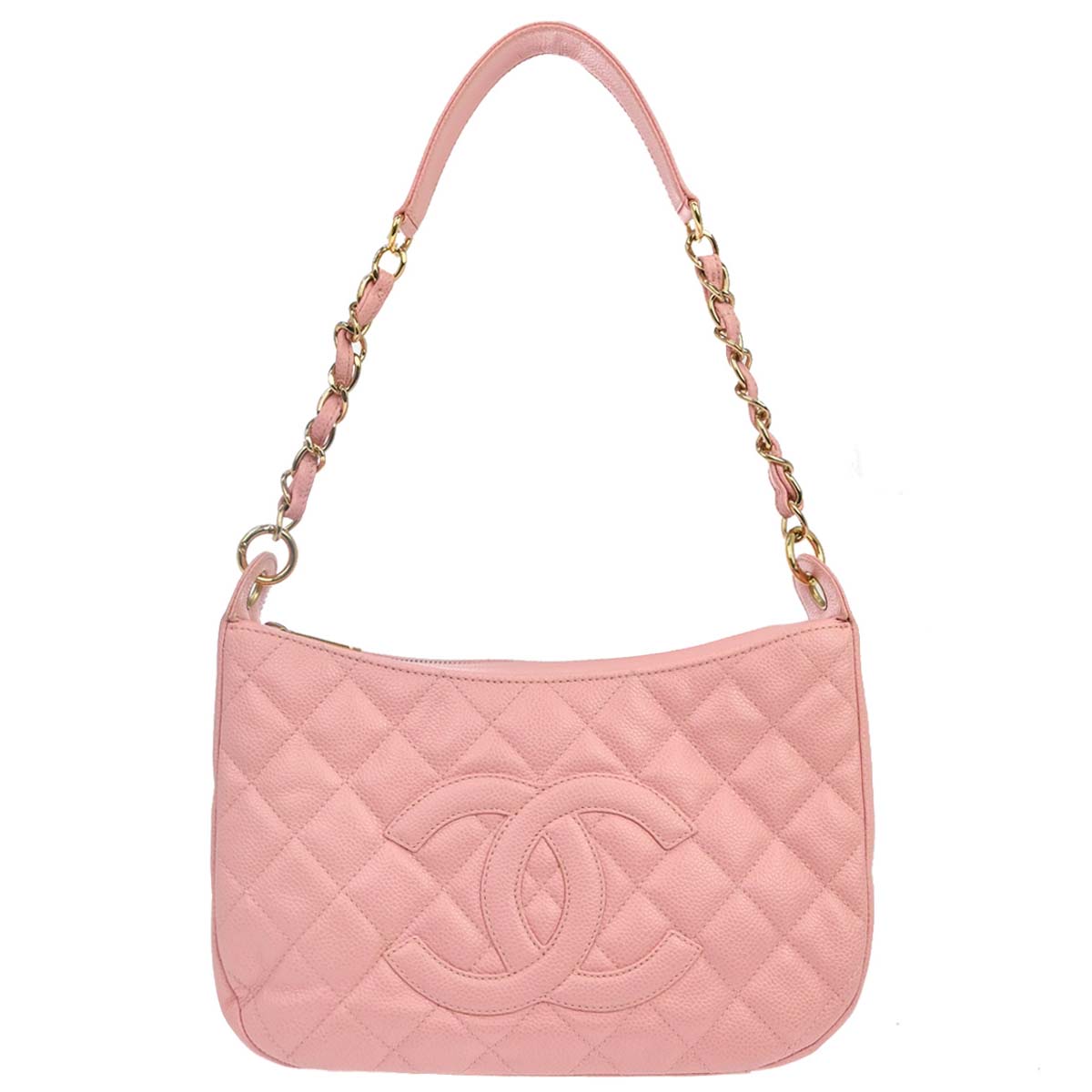 Chanel 2005-2006 Pink Caviar Skin Hobo Handbag