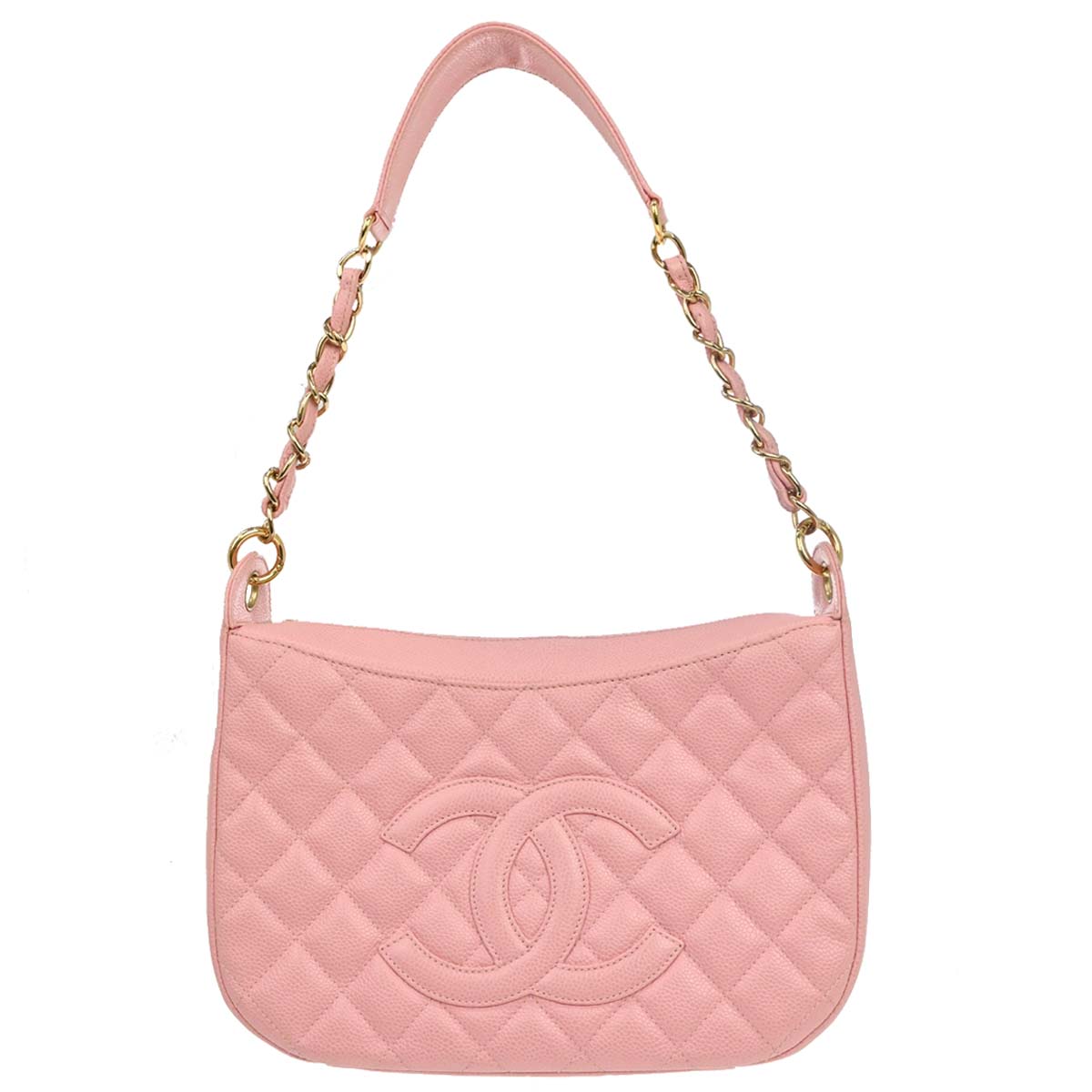 Chanel 2005-2006 Pink Caviar Skin Hobo Handbag