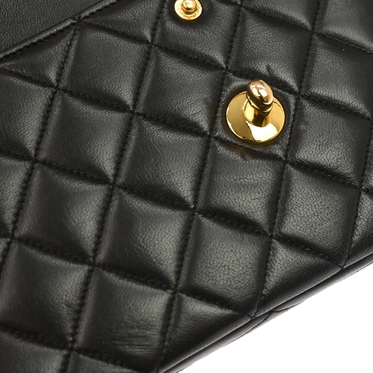 Chanel 1994-1996 Black Lambskin Paris Medium Double Flap Shoulder Bag