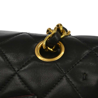 Chanel 1994-1996 Black Lambskin Medium Classic Double Flap Shoulder Bag